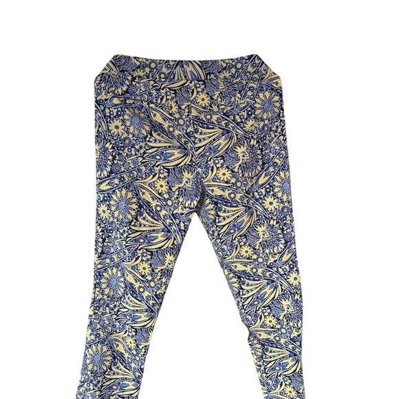 Talbots Pants - Talbots Navy and Yellow Floral Print Skirt Panel